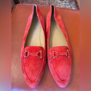 Talbots Tomato Red Women's Suede Pointed Toe Loafers Size 9.5